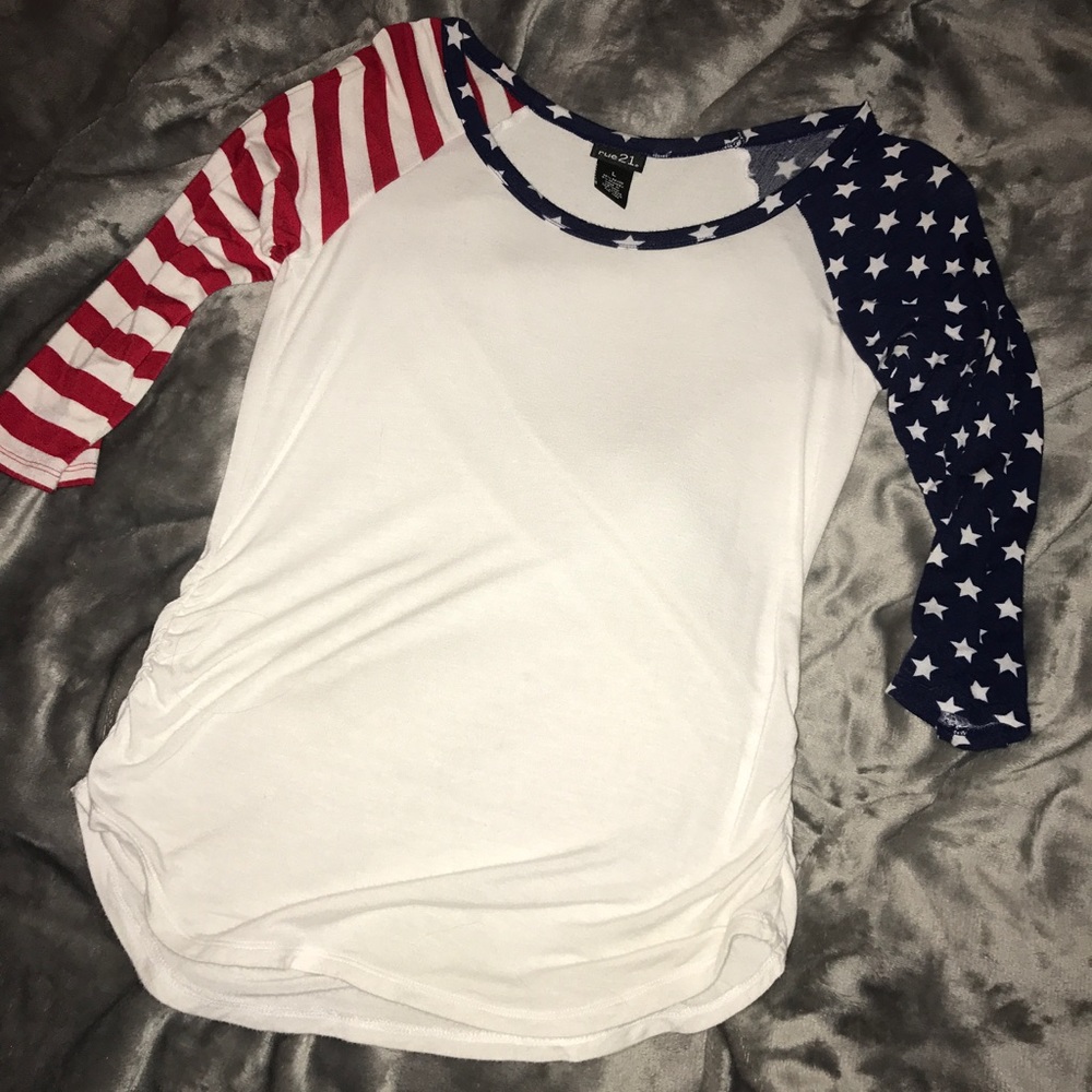 American Flag Baseball Tee